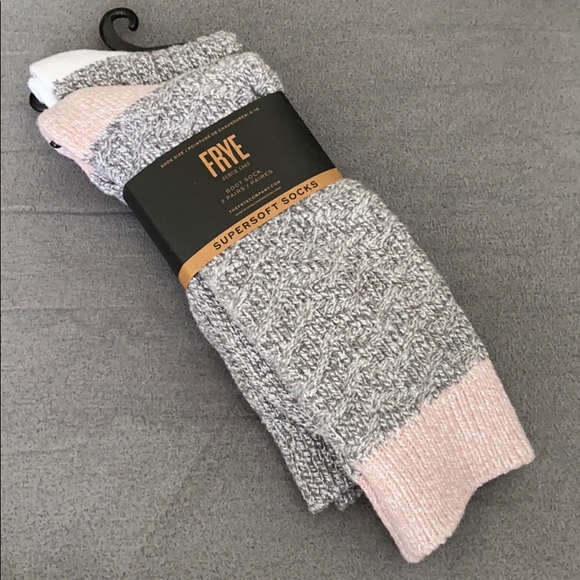 NEW!! 2 FRYE Boot Supersoft Socks
